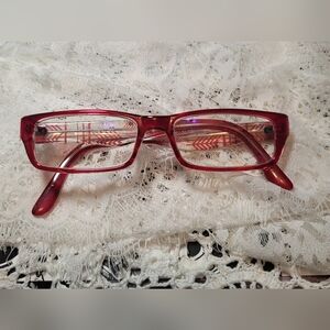 Red Rectangular Glasses
